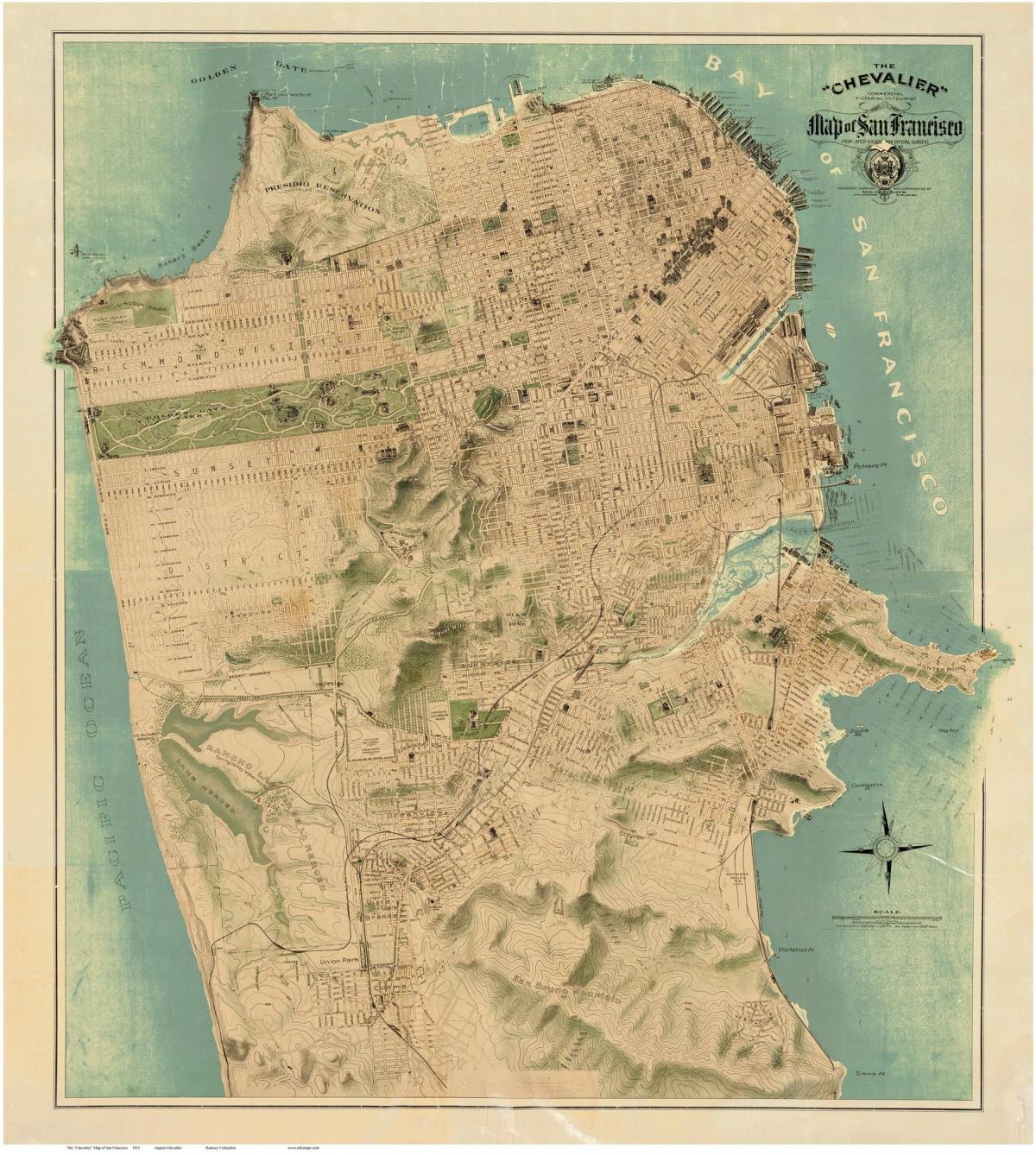 Kaart van het oude San Francisco 
