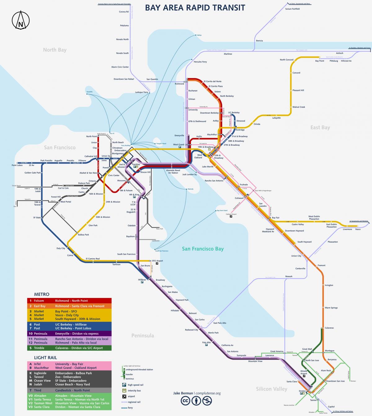 San Francisco metro kaart