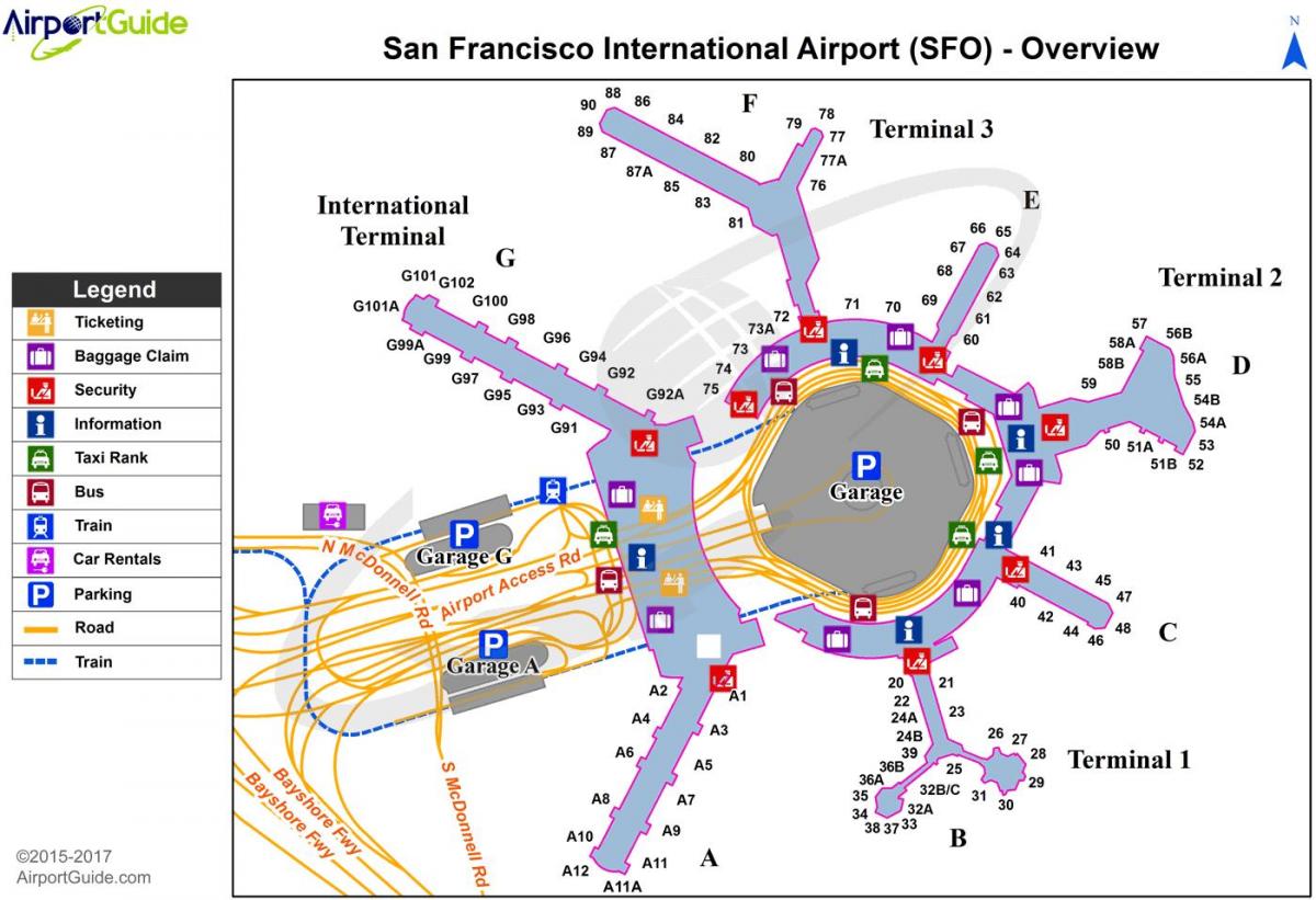 San Francisco airport kaart