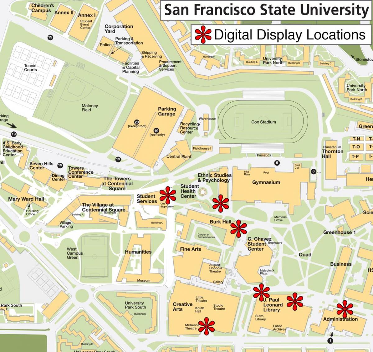 De San Francisco state university kaart