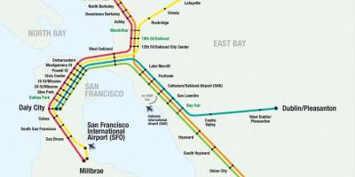 San Francisco airport bart kaart
