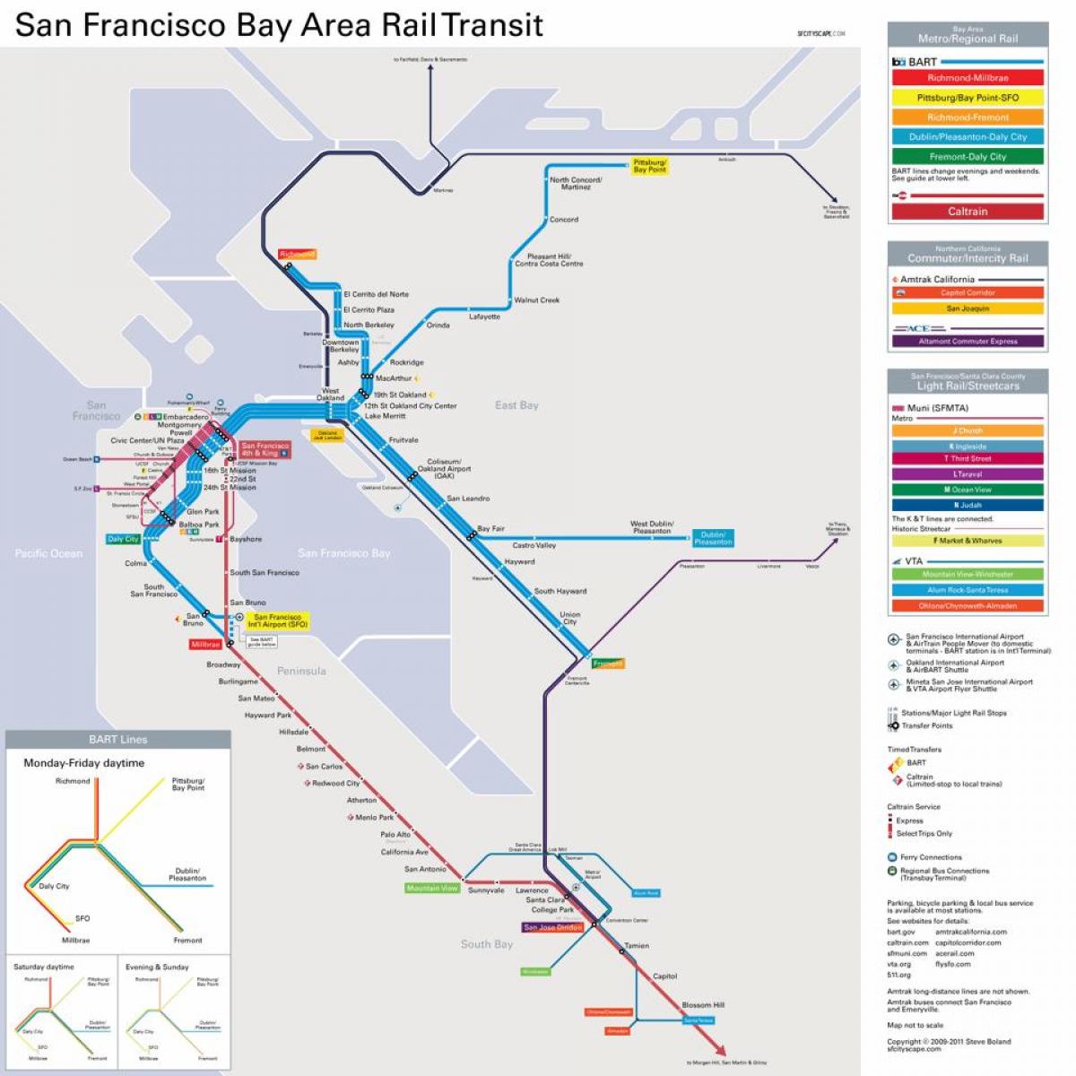bay area openbaar vervoer kaart