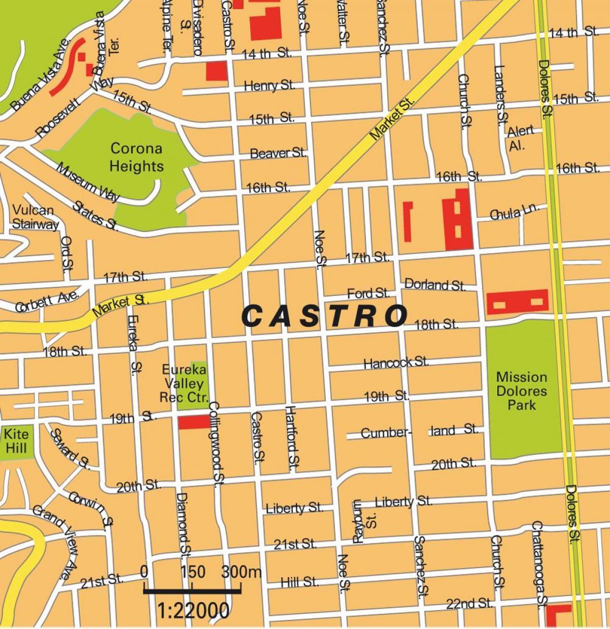 kaart van wijk castro in San Francisco