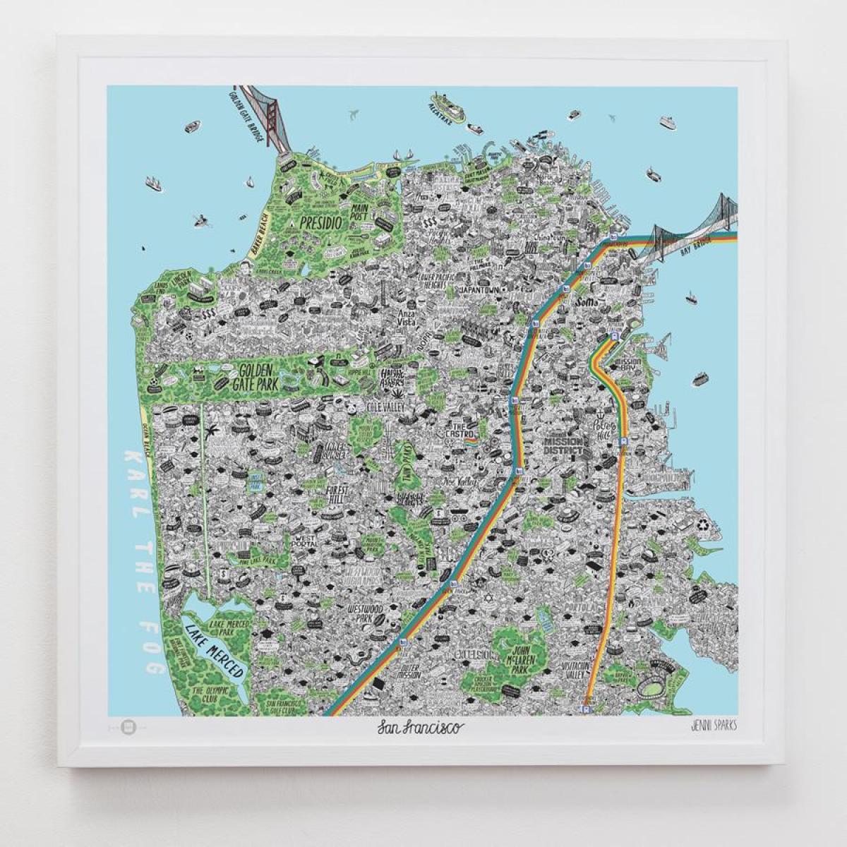 Kaart van San Francisco art