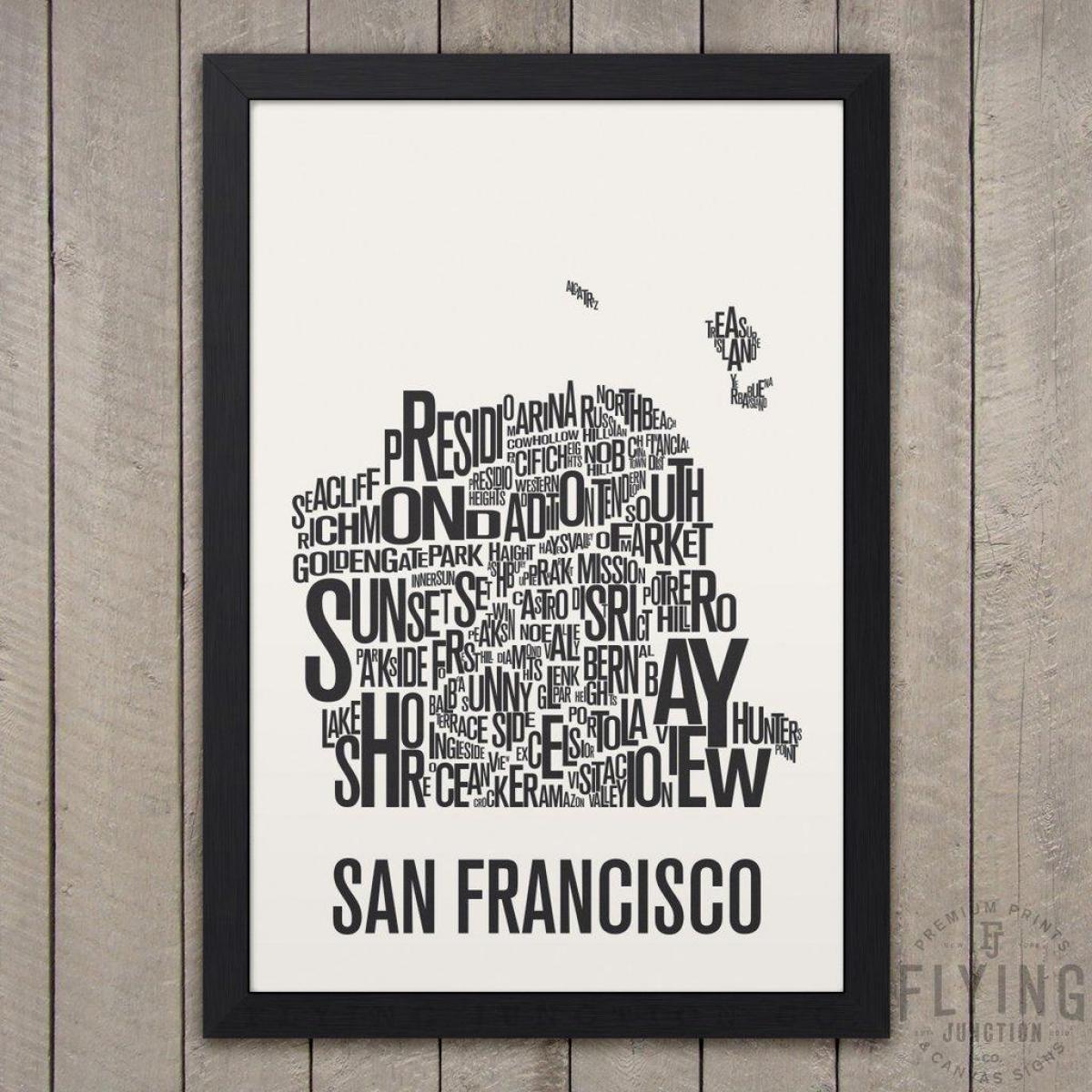 San Francisco typografie kaart