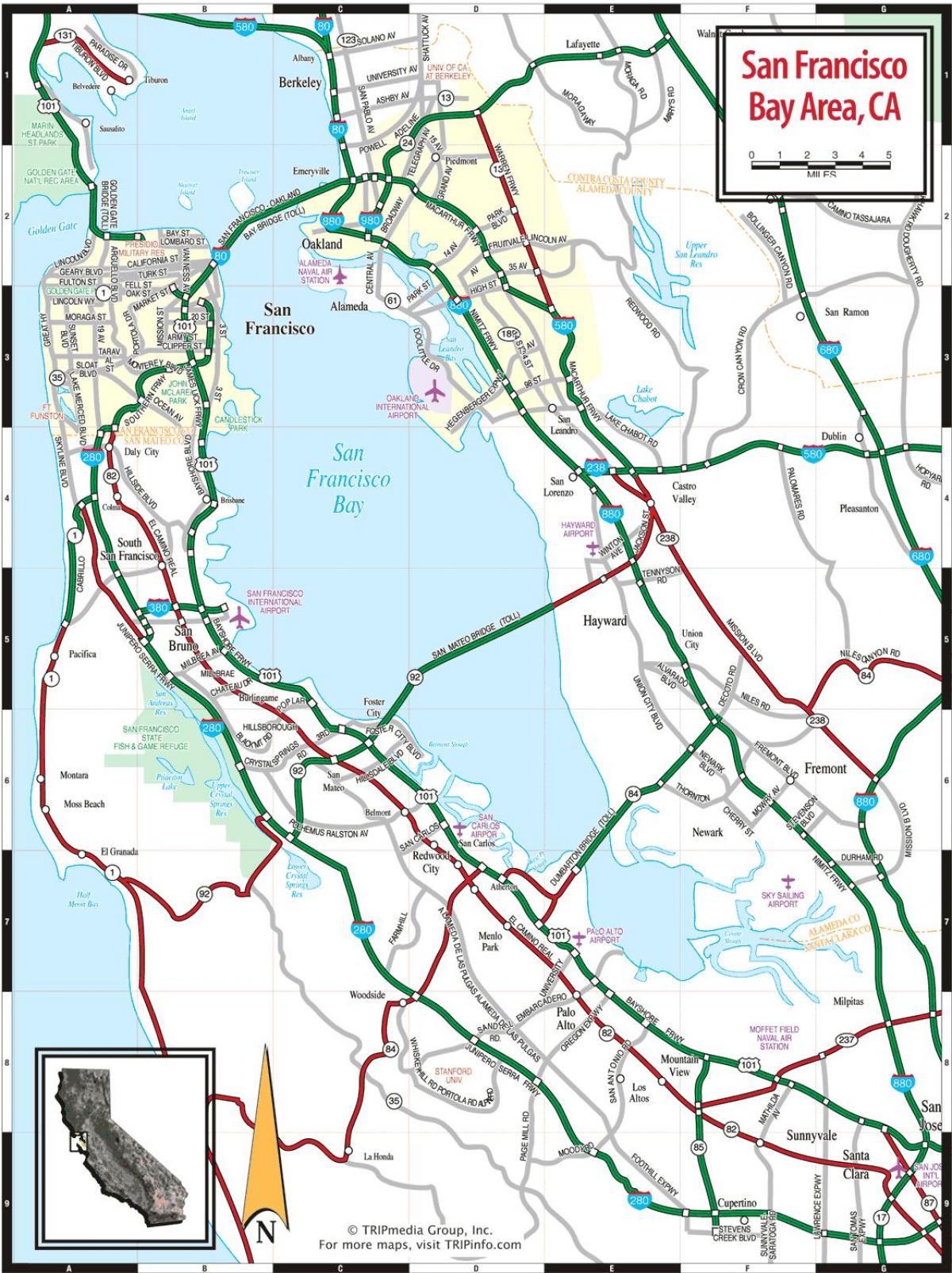 kaart van de baai van San Francisco