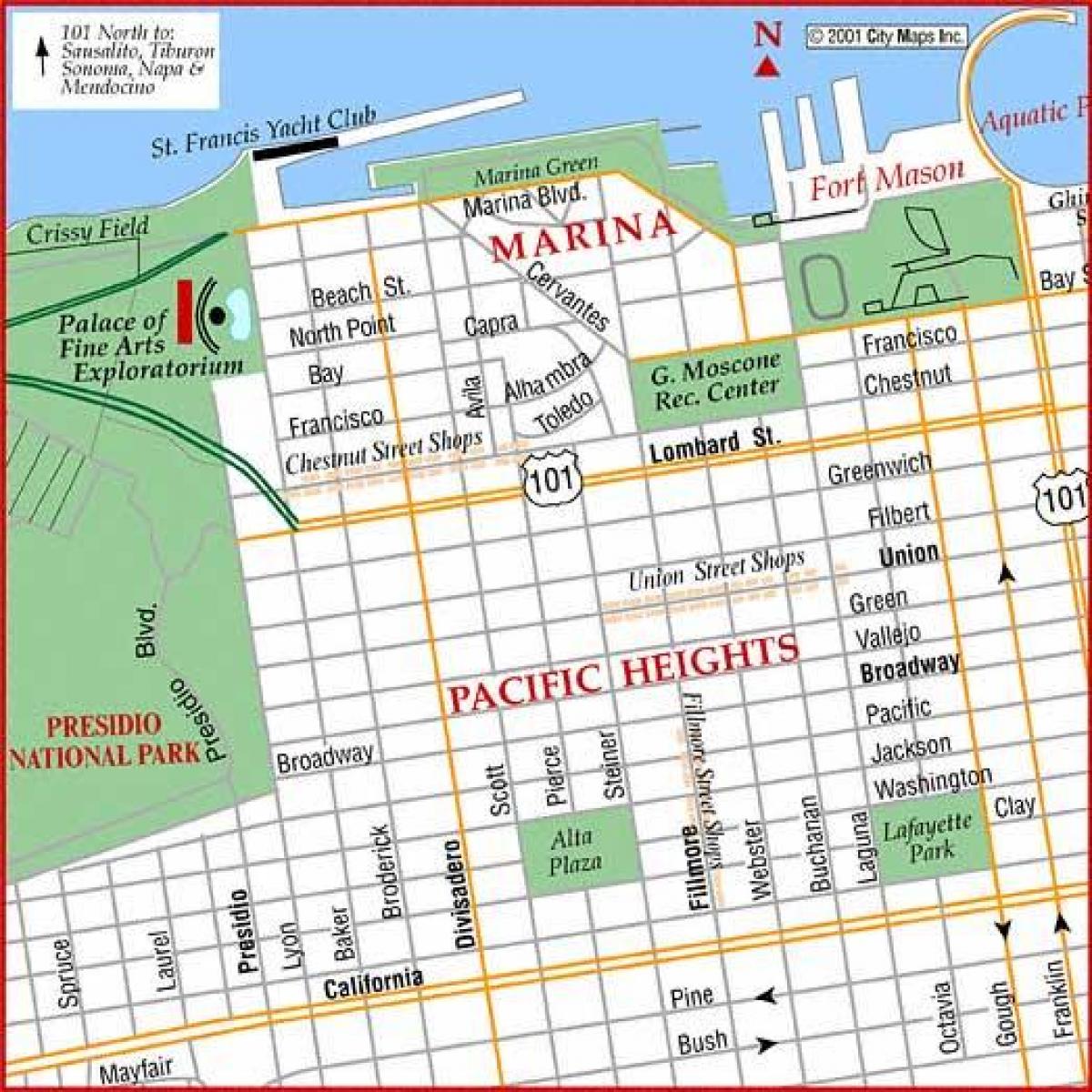 San Francisco marina kaart