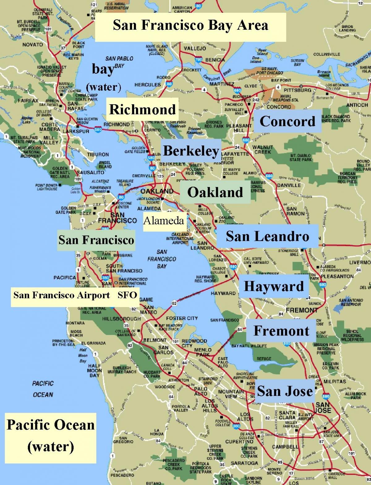 kaart van San Francisco in californië