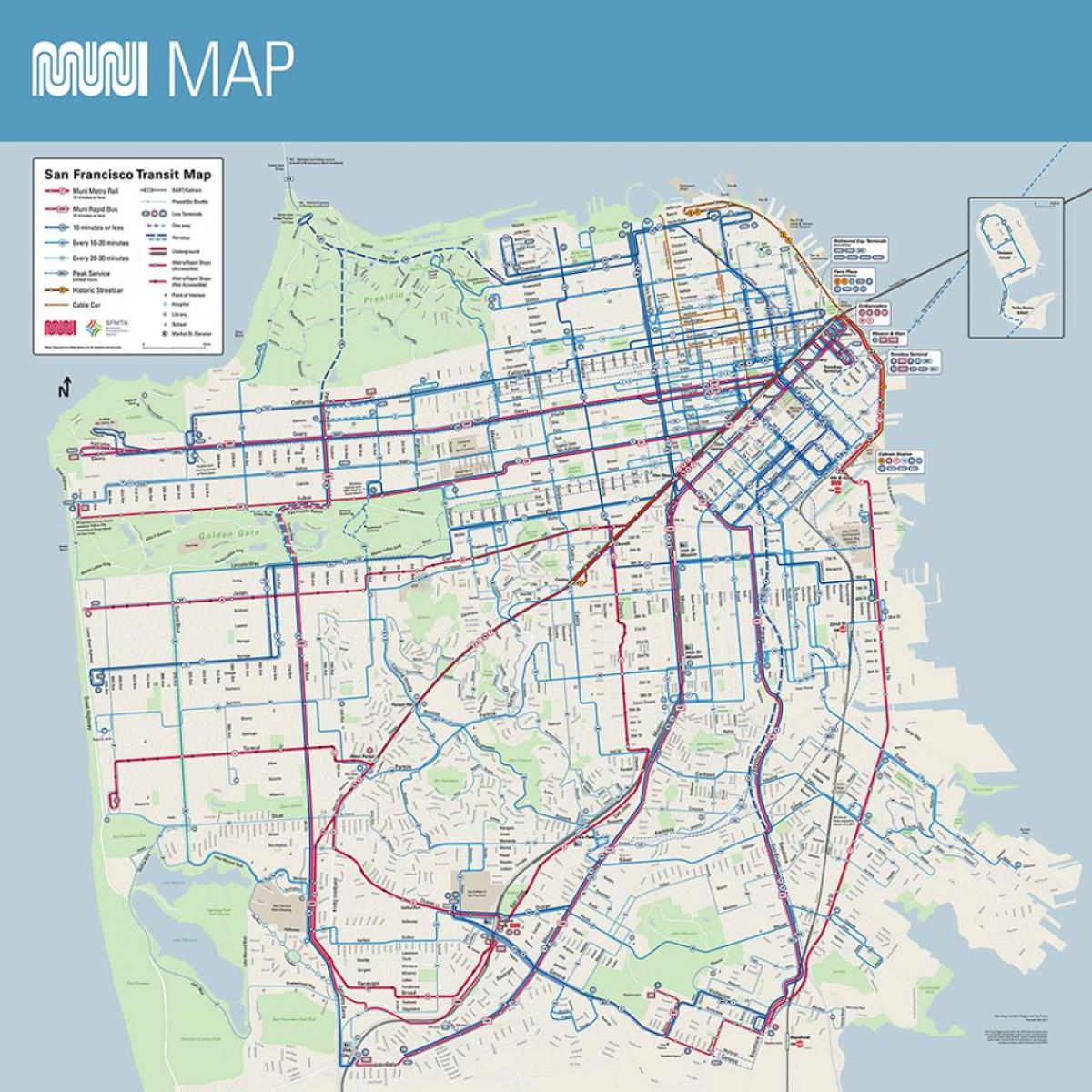 muni kaart San Francisco, ca