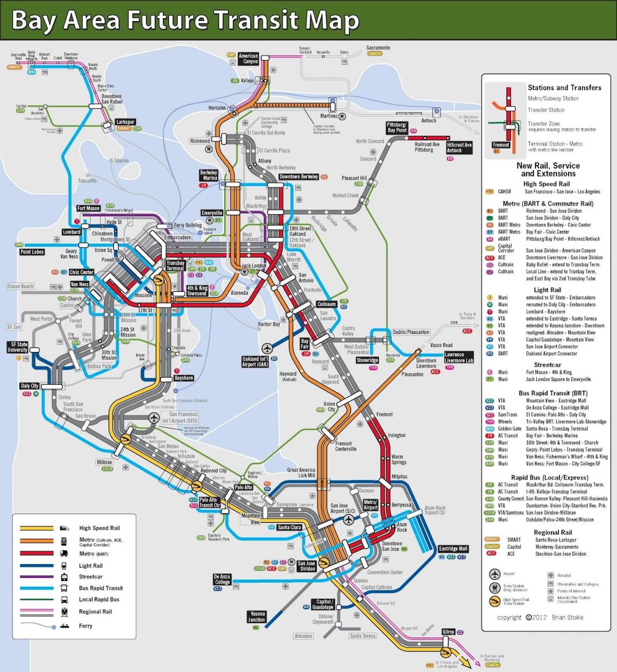 San Francisco mass transit kaart