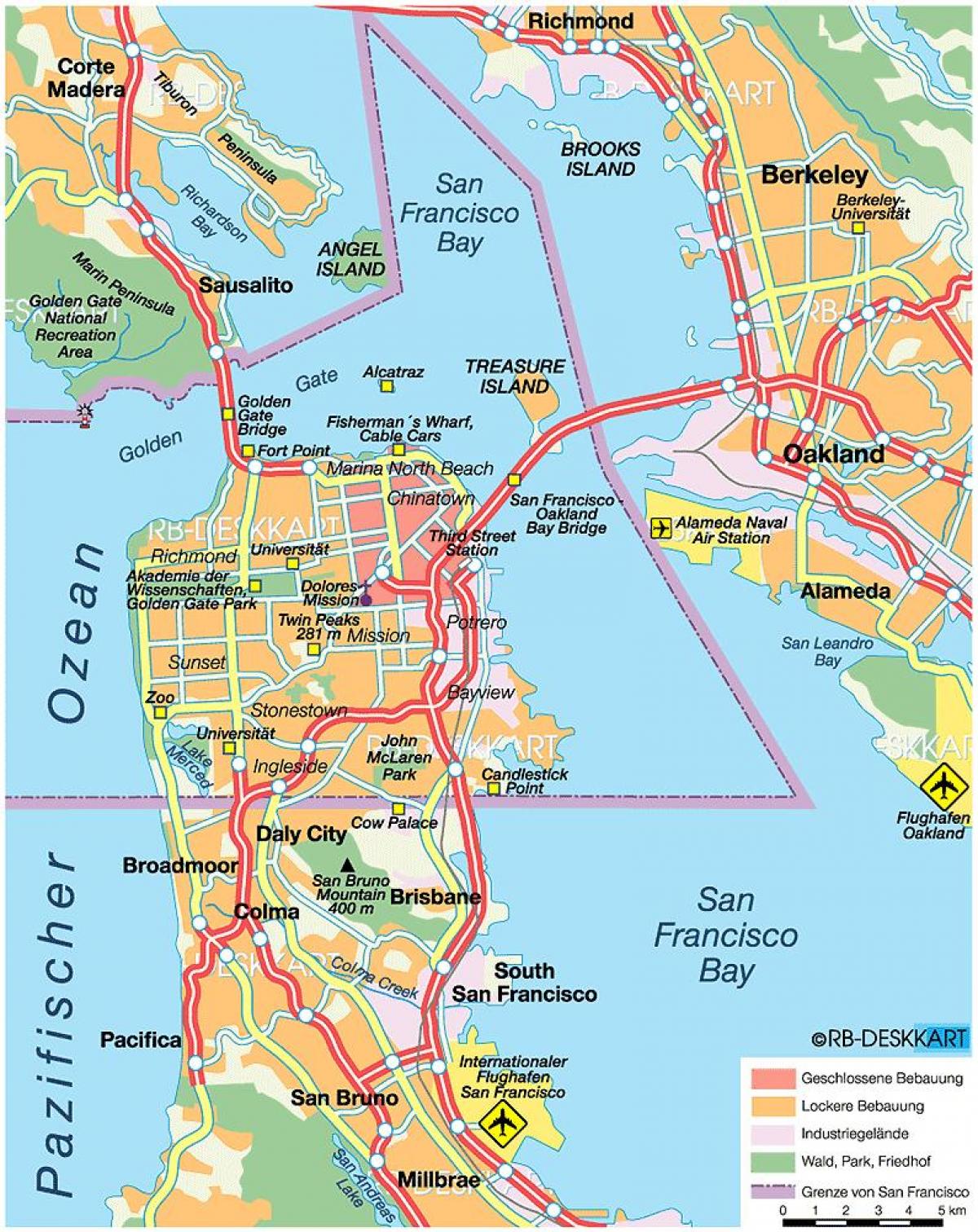 kaart van east bay steden