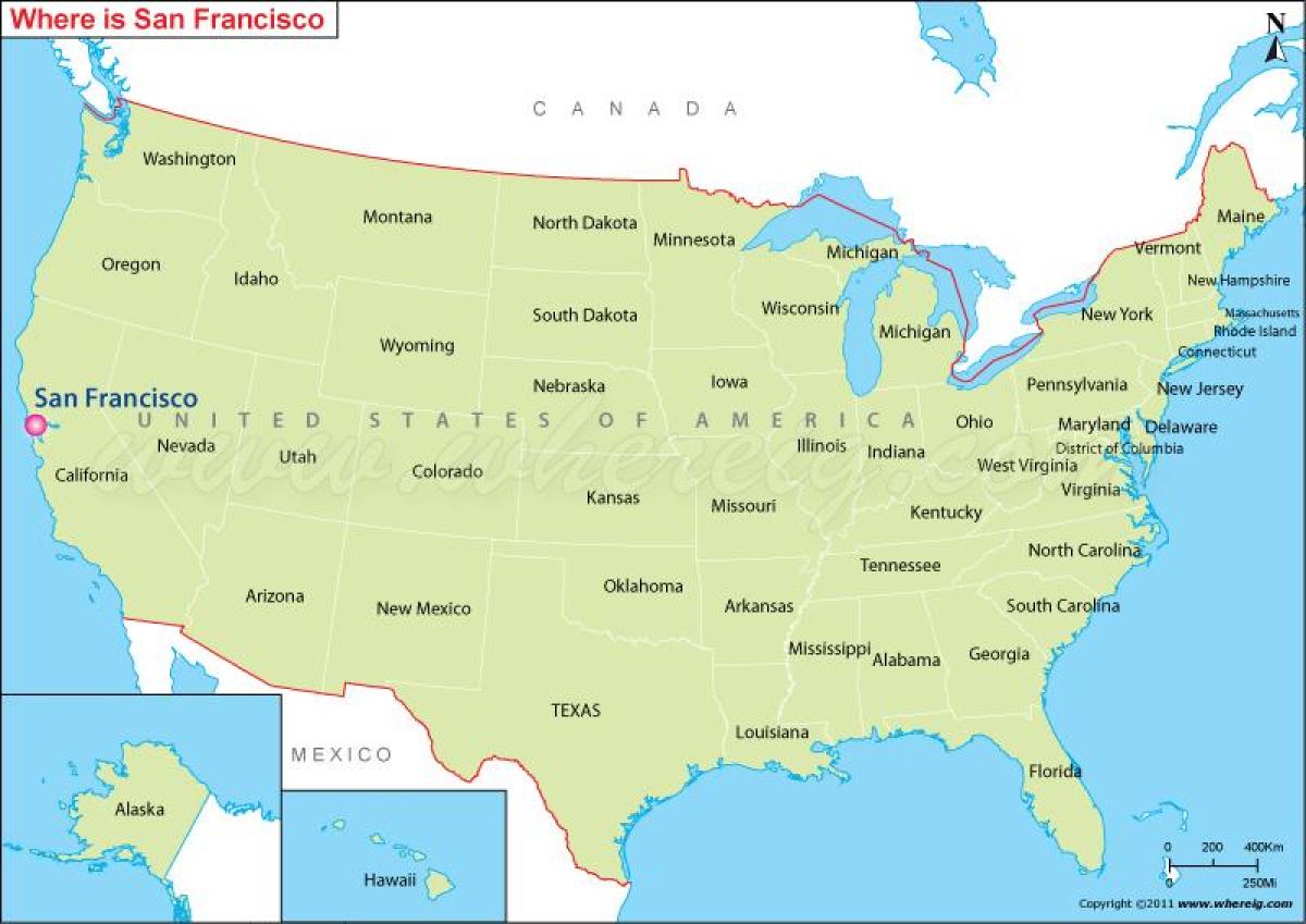 kaart van San Francisco california usa