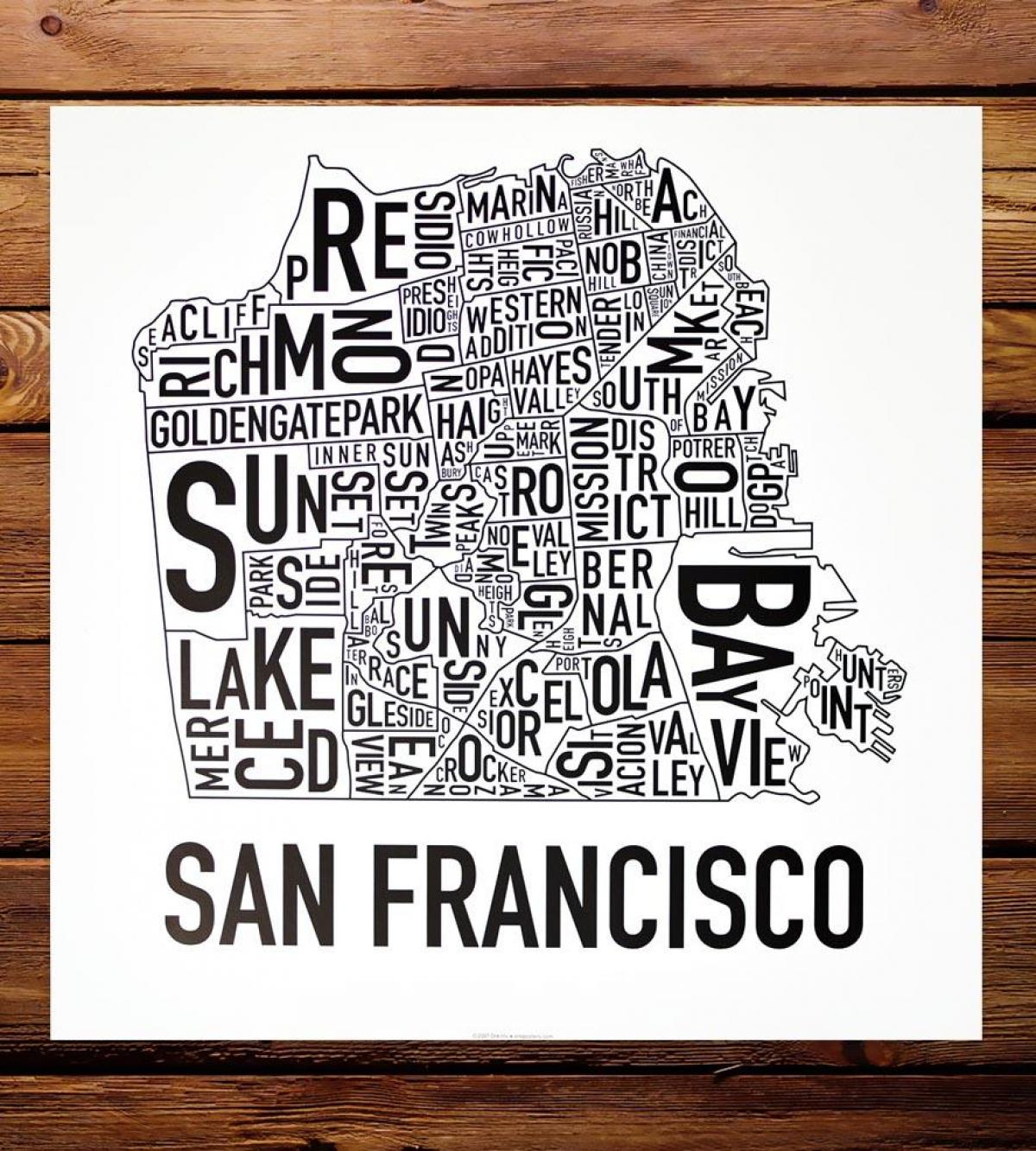 Kaart van San Francisco art buurt