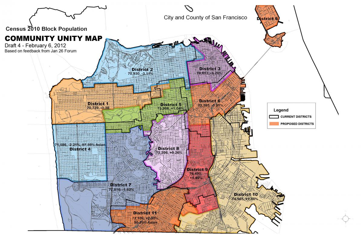 Kaart van San Francisco district