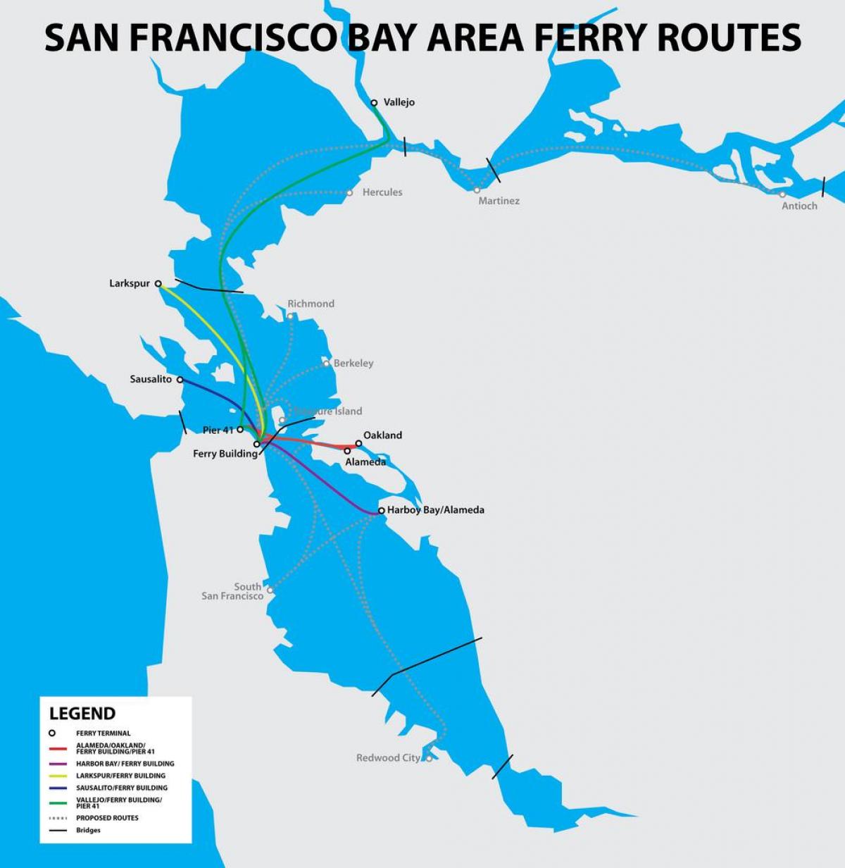 San Francisco bay ferry kaart