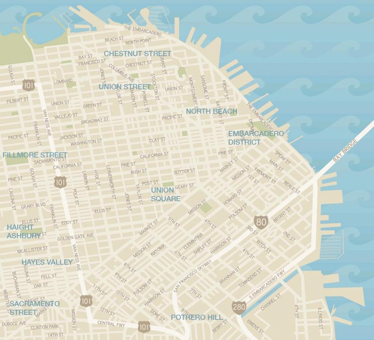 Kaart van San Francisco garment district