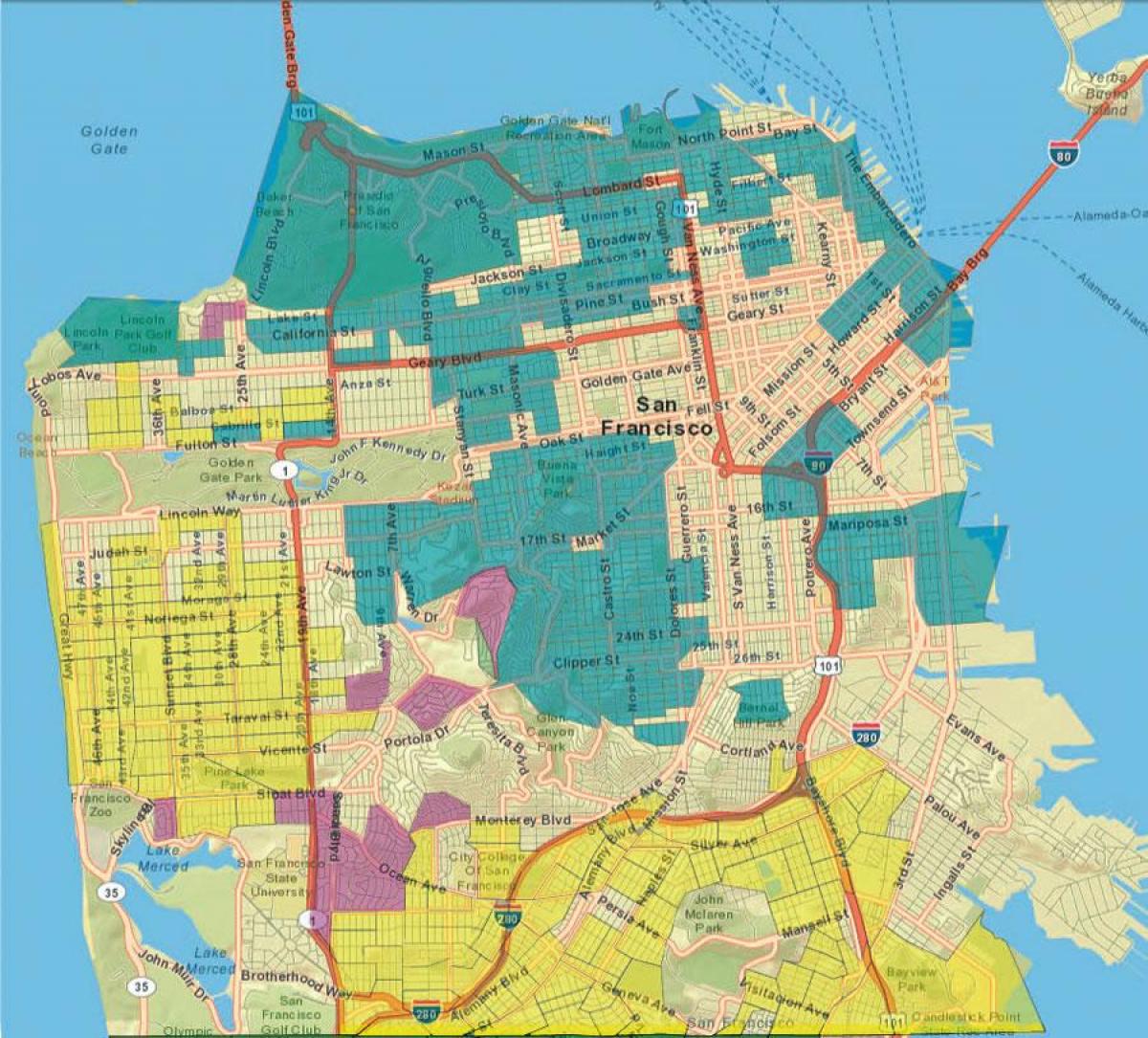 Kaart van San Francisco gis