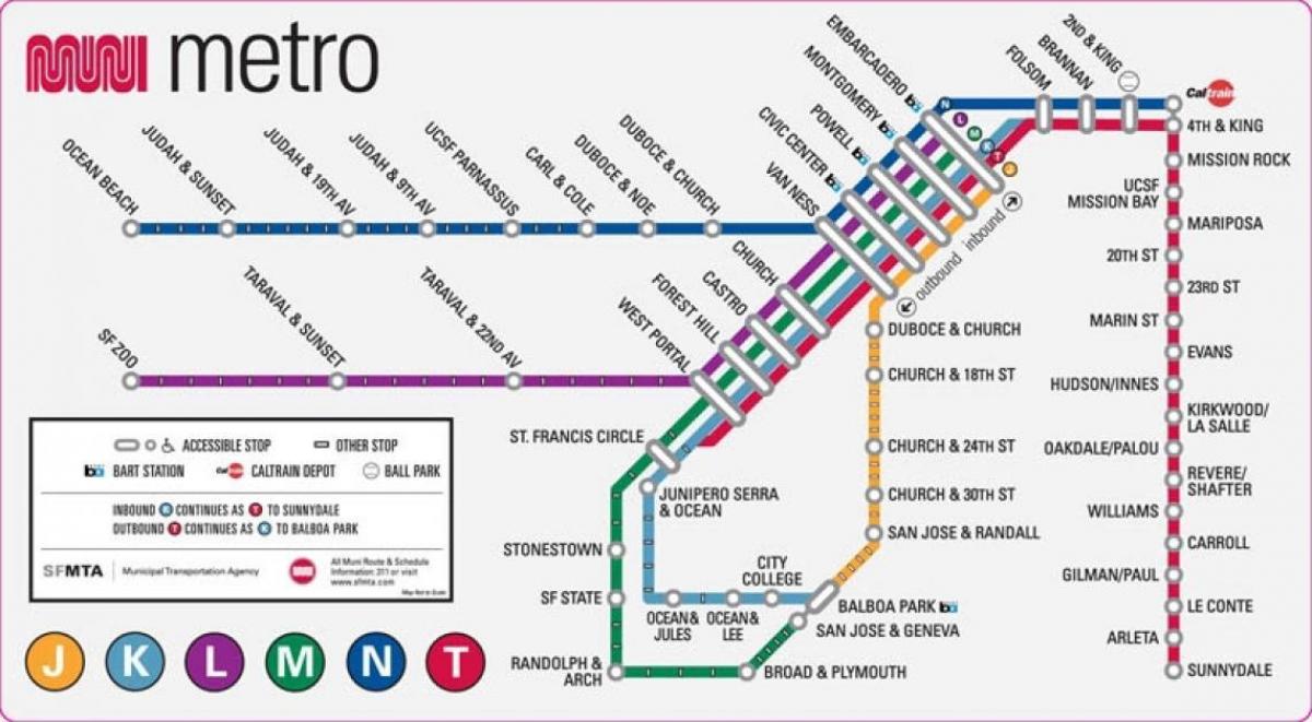 San Fran metro kaart