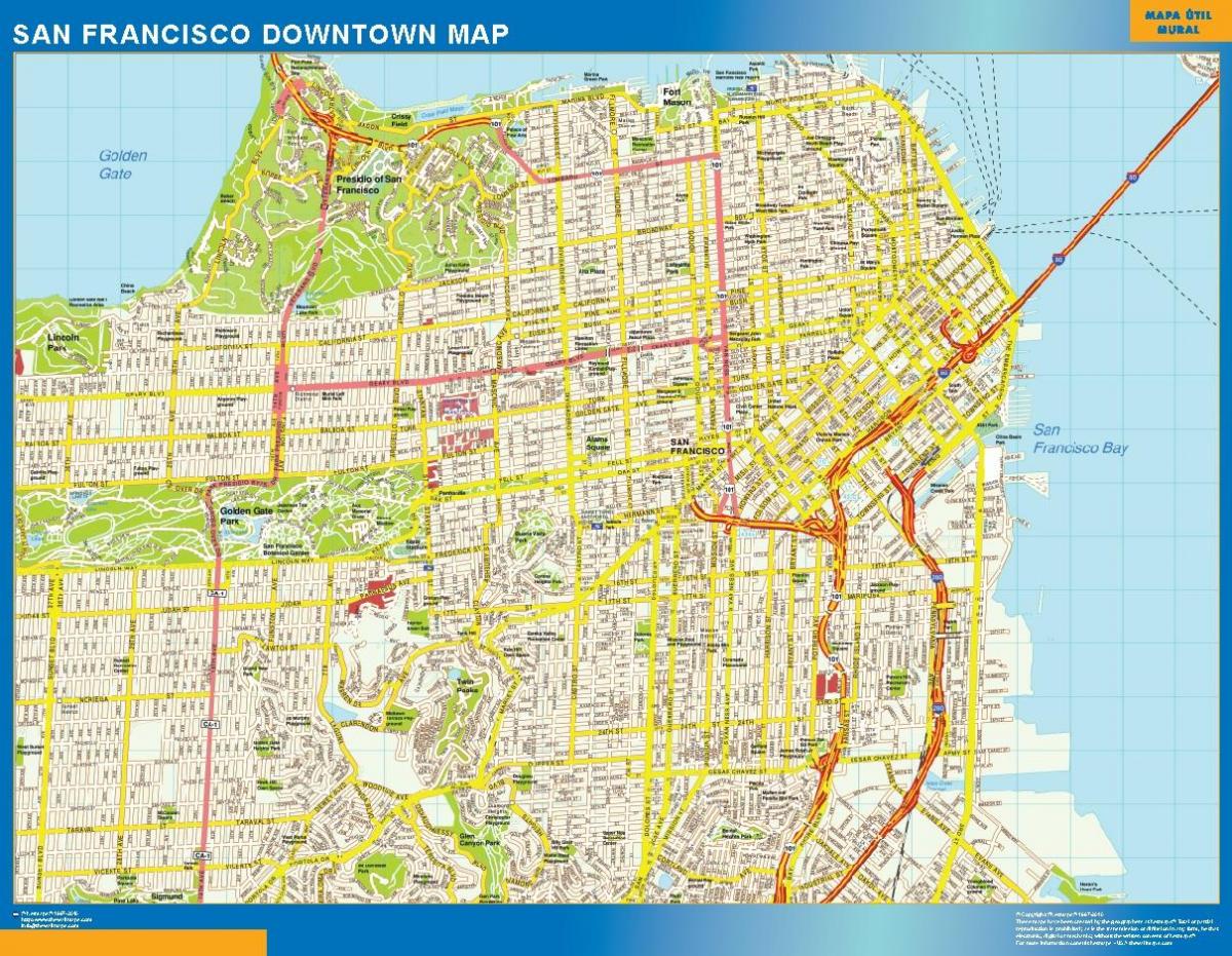Kaart van San Francisco muur
