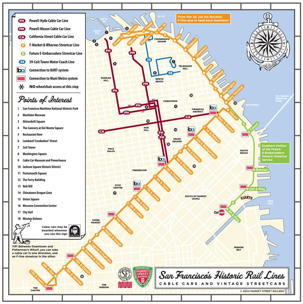 SFO tram kaart
