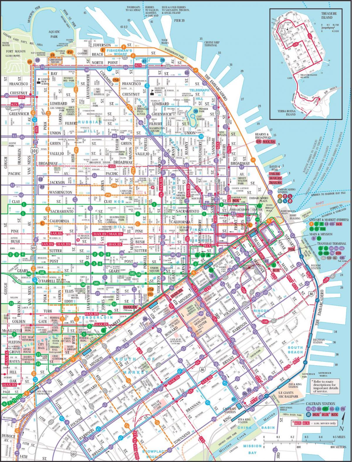 San Francisco openbaar vervoer kaart