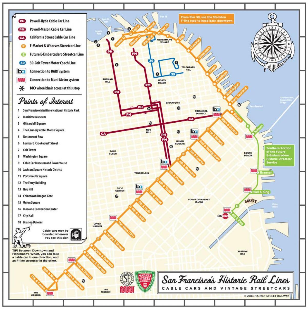 San Fran trolley kaart