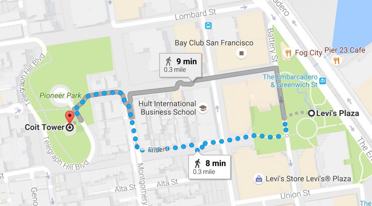 Kaart van San Francisco zelf rondleiding