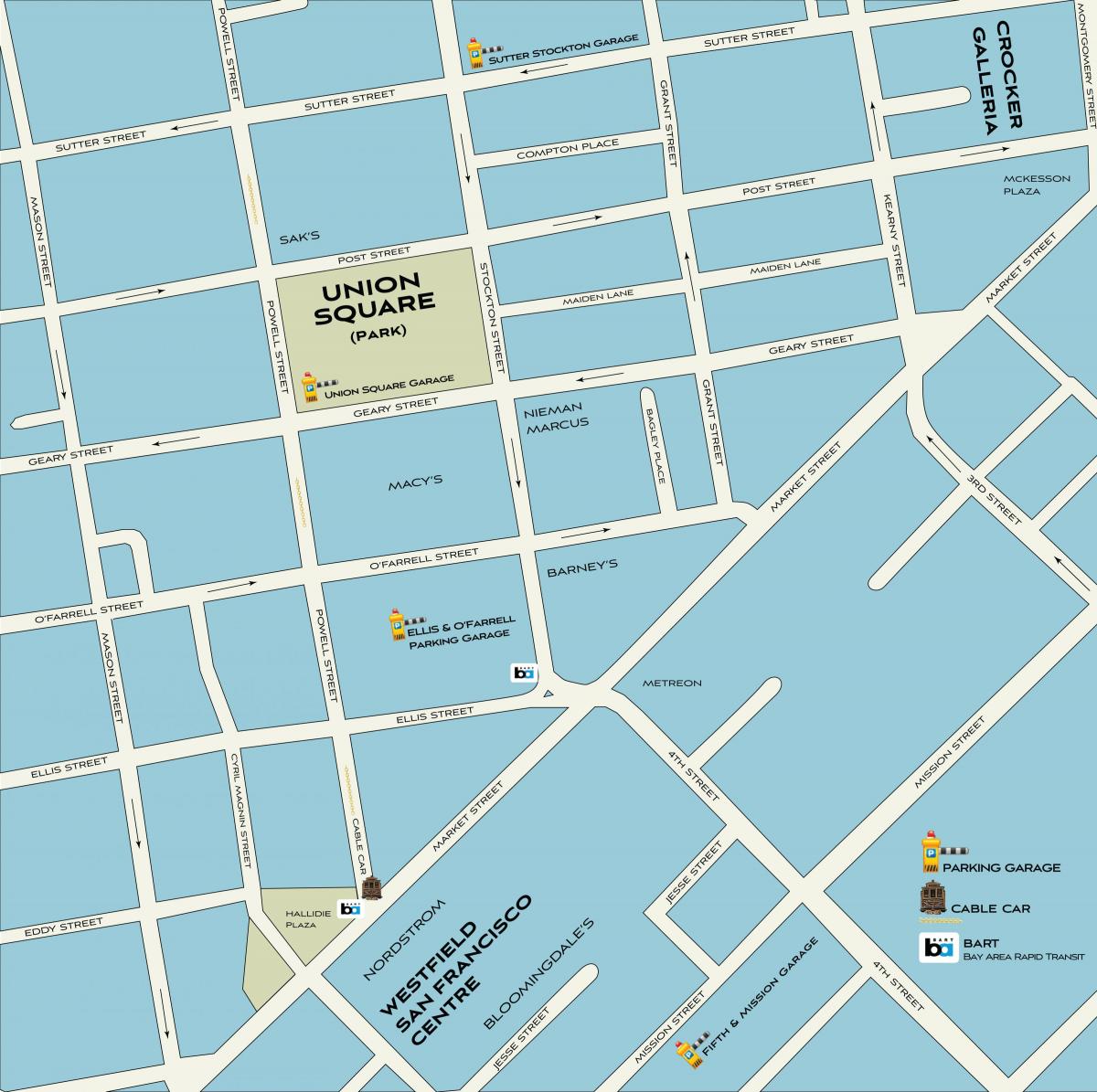 San Francisco shopping kaart
