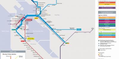 Bart stations San Francisco-kaart
