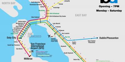Bart systeem San Francisco-kaart