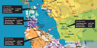 Kaart van de bay area real estate