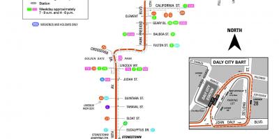 San Francisco bus 28 route kaart