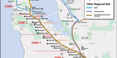 Caltrain route kaart