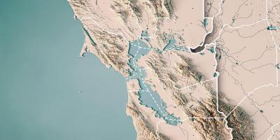 Kaart van de baai van San Francisco topografische 