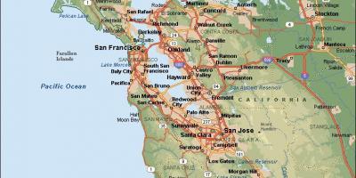 Kaart van de baai van San Francisco huidige 