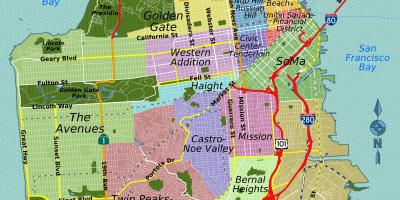 In het Mission district kaart