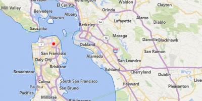 Kaart van californië steden in de buurt van San Francisco