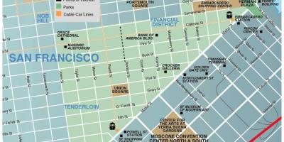 Kaart van union square area van San Francisco