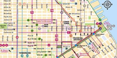 Een Cable car-halte San Francisco-kaart