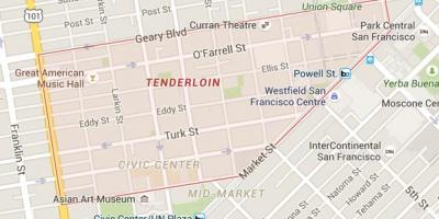De tenderloin in San Francisco kaart bekijken