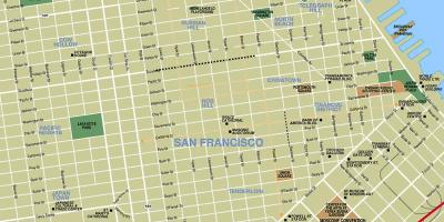Kaart van het centrum van San Francisco, ca