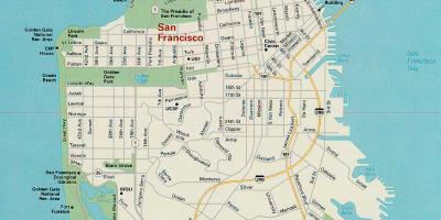 Kaart van de belangrijkste bezienswaardigheden van San Francisco