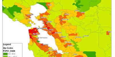 Kaart van San Francisco bevolking