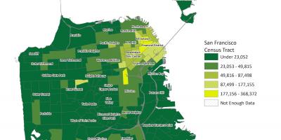 Kaart van San Francisco bevolkingsdichtheid