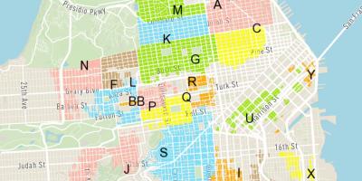 Gratis parkeren op straat in San Francisco kaart bekijken
