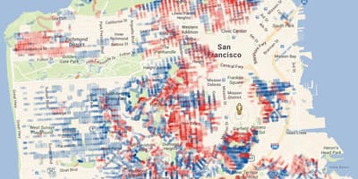 Kaart van San Francisco hoogte
