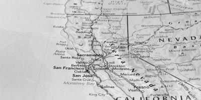Zwart-wit kaart van San Francisco