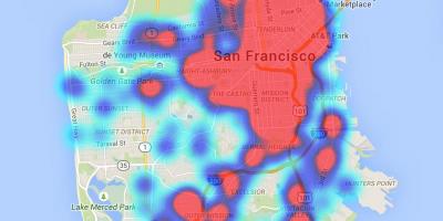Warmte-kaart van San Francisco