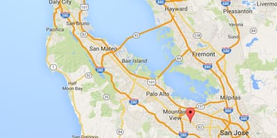 Kaart van silicon valley steden