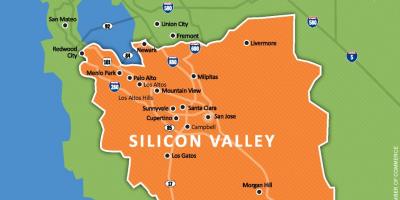 Silicon valley in de kaart van de wereld